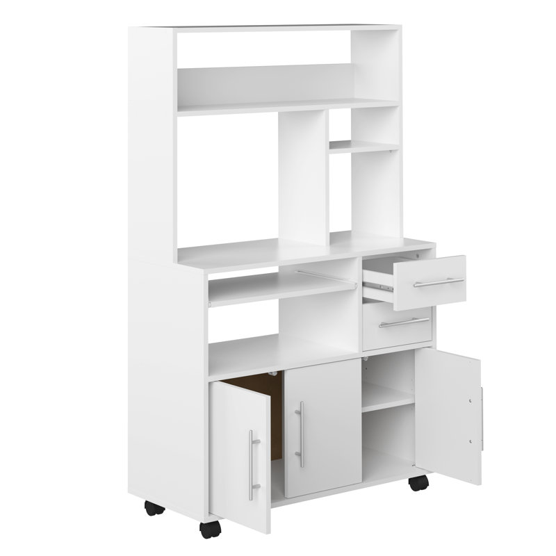 Seyma 89 cm W Kitchen Cart with, White