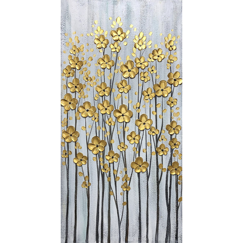 Fleurs, art mural, H 40 po x l 20 po x P 1,5 po