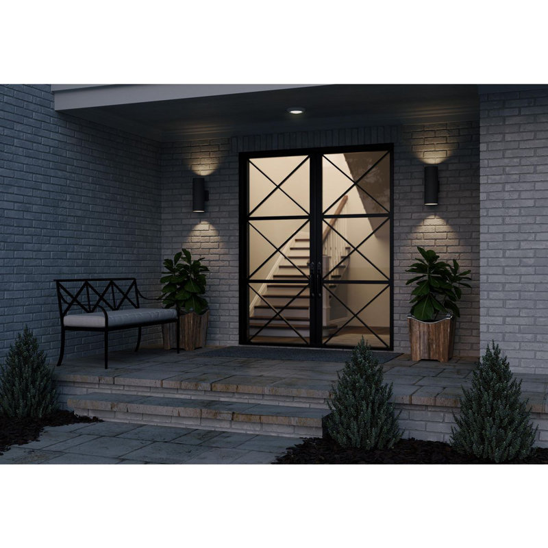Novack 2 - Bulb 14" H Outdoor Armed Sconce, Black