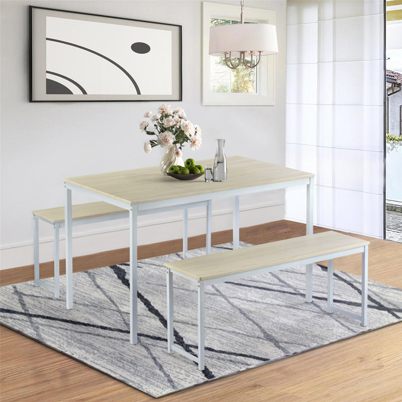 Ensemble repas pour 4 personnes Duquella, Beige, Beige / Blanc, Blanc