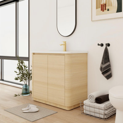 Meuble-lavabo sur pied simple 36 po avec comptoir en céramique 36 po