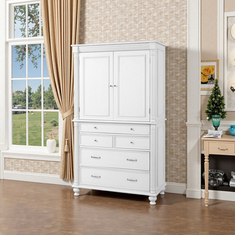Freestanding Kitchen Pantry Storage Cabinet 77.3 H X 43.3 W X 20 D 6 Drawers & 6 Door Shelves, White