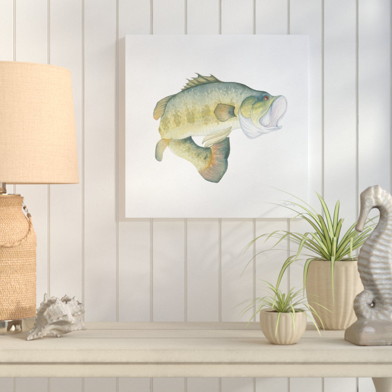 " Gone Fishin Large Mouth ", 18" H x 18" W x 1" D, Wrapped Canvas