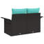  Canapé de jardin 2 places avec rangement et coussins en rotin de polyester noir-1493288483