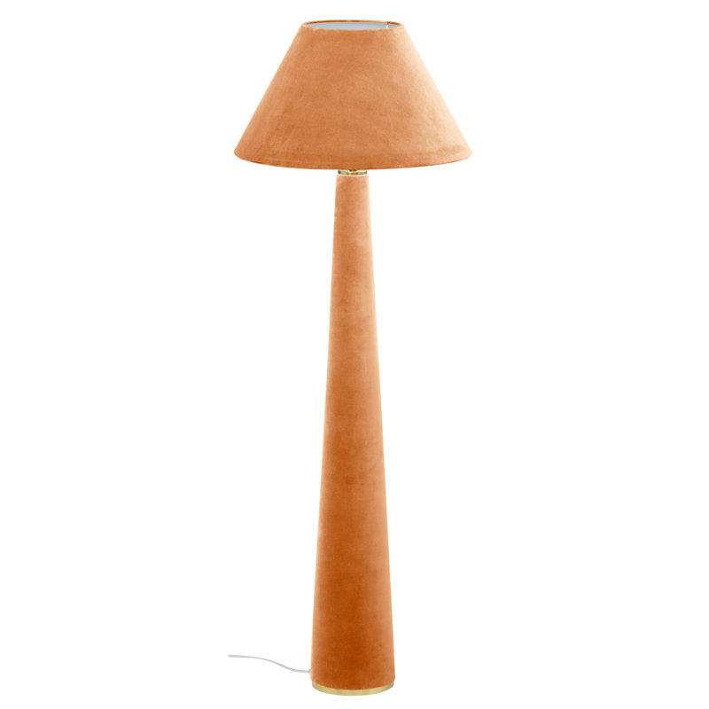 Lampe sur pied en velours, Orange, Orange