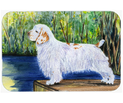 Caroline's Treasures Clumber Spaniel Glass Cutting Board