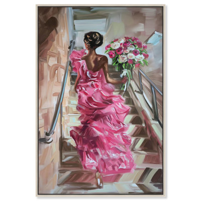 Steps to a Pink Dream Canvas Ebony Portrait Art by Art Remedy