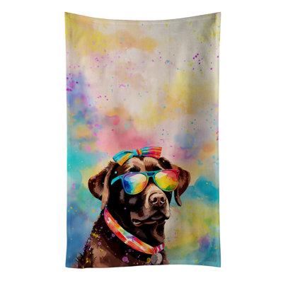 Chocolate Labrador Hippie Dawg Kitchen Towel