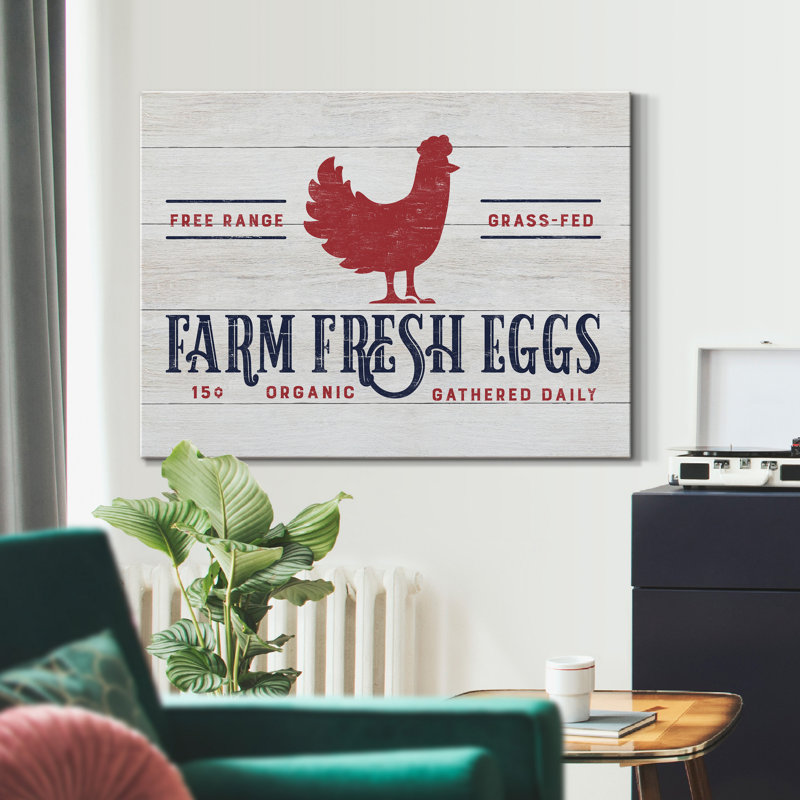 Farm Fresh Eggs - reproduction sur toile tendue, H 48 po x l 32 po x P 1 po
