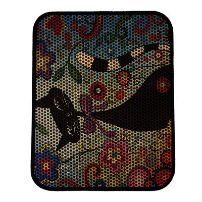 Tapis pour litière de qualité supérieure, 18 po x 24 po | 50% PVC / 50% polyester, lavable à la machine et passer l'aspirateur | Conception durable et facile à nettoyer pour les propriétaires d'animaux de compagnie | Protégez vos planchers des dégâts de la litière