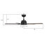 Ventilateur de plafond 52 po avec lumière DEL et télécommande DEL Smart DC-1474090061-1474090050