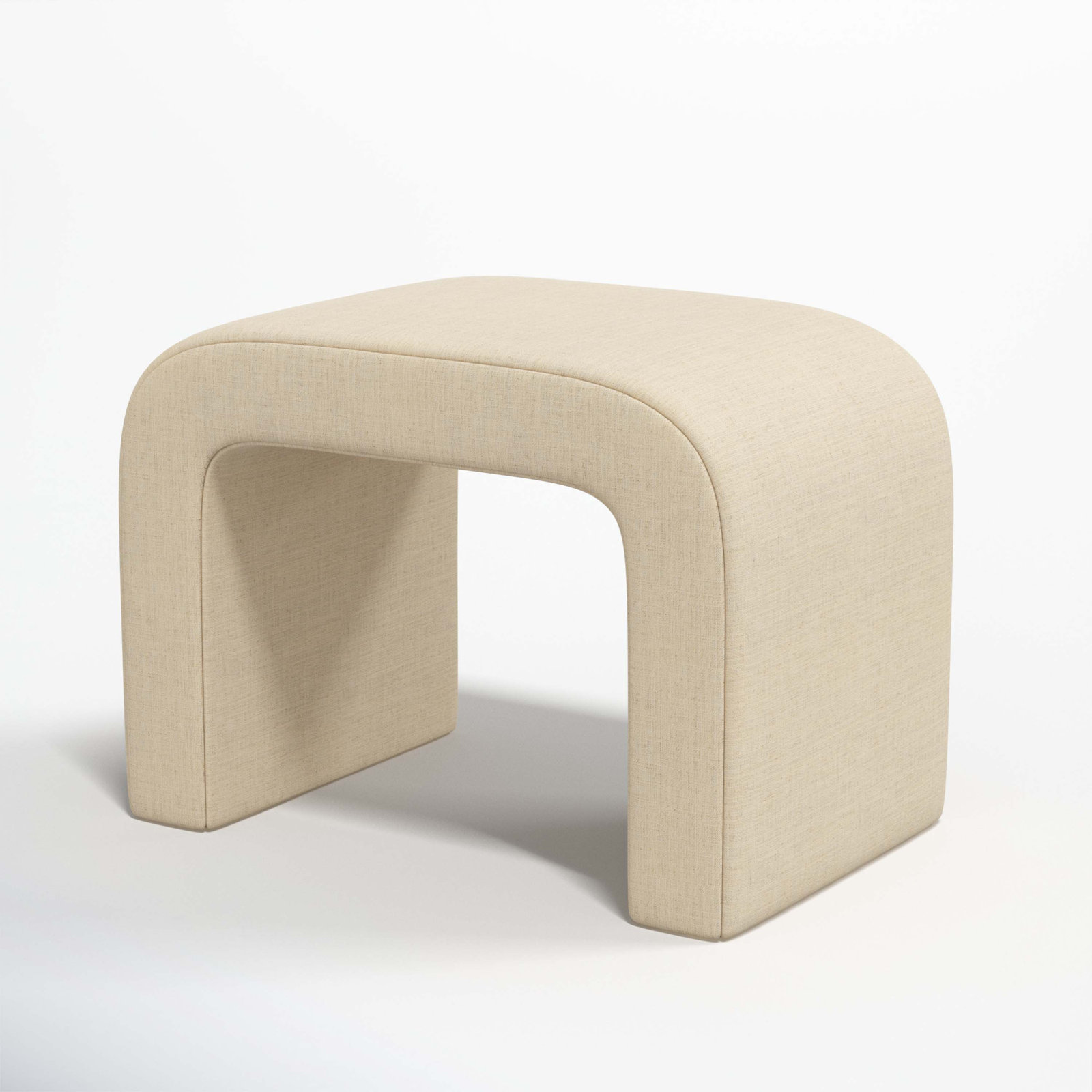 Barley 28" Ottoman, Classic Linen Linen