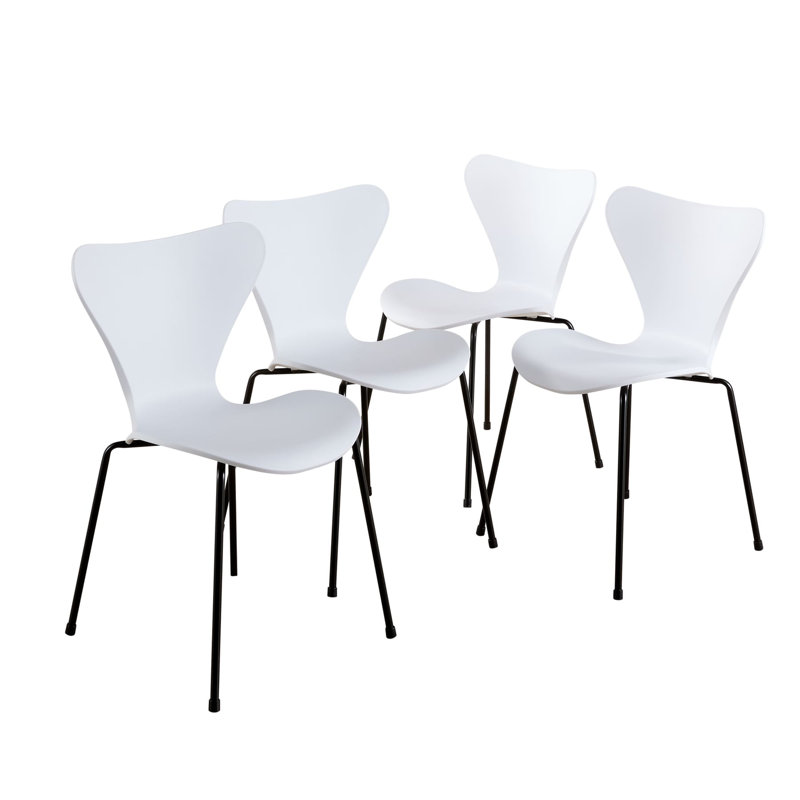 Cadell 4 Modern Dining Chairs Set, White