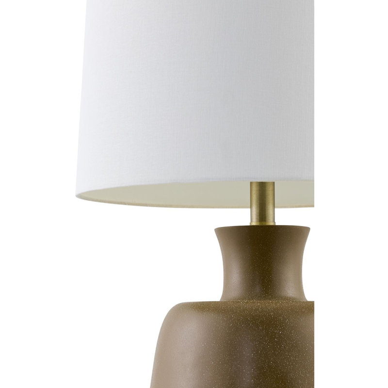 Lampe de table en résine Lobue, Brun