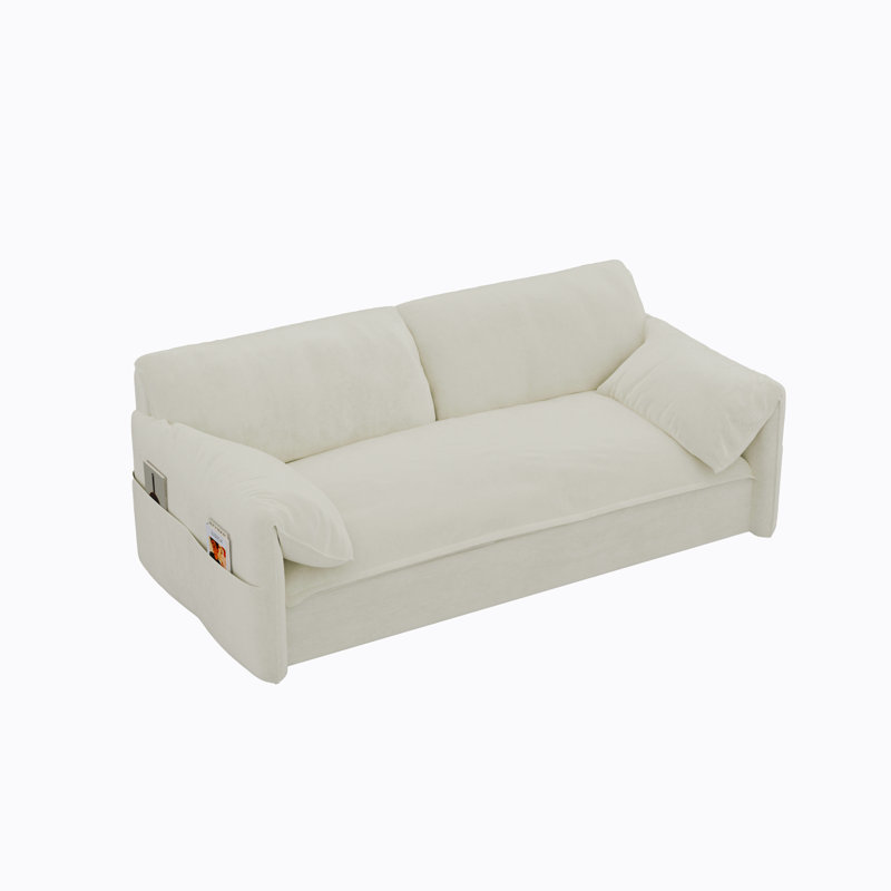 Latitude Run® Pull Out Sofa Sleeper Bed With Side Storage And 2 Soft ...