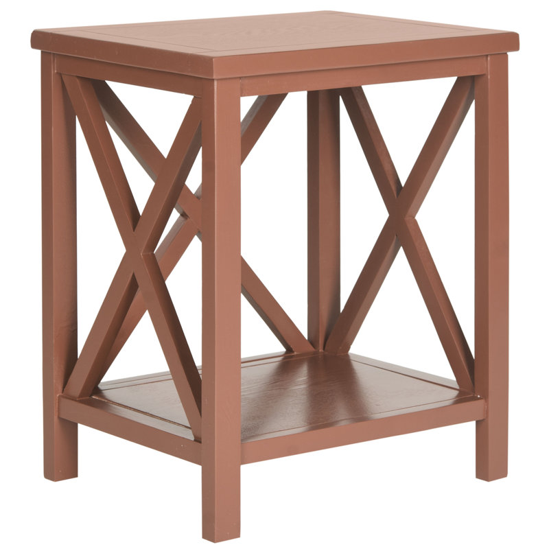 Sadie Solid Wood End Table, Henna Brown