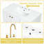 Meuble-lavabo 36 po avec lavabo en céramique, structure en pin massif, finition blanche, tiroirs, solution de rangement multiple pour 36 po en blanc, avec bois, conception lisse, 4 tiroirs