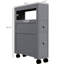 Armoire roulante grise pour la salle de bain avec roulettes verrouillables et roulantes 20,5 po