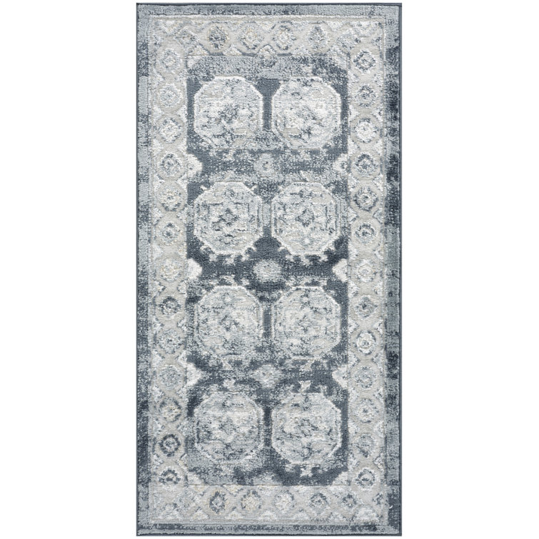 Lafever  Grey Navy Vintage Indoor Rug