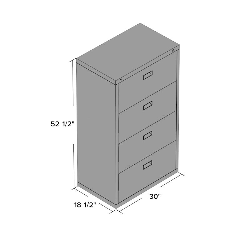 30'' Wide 4 -Drawer Steel File Cabinet, Putty