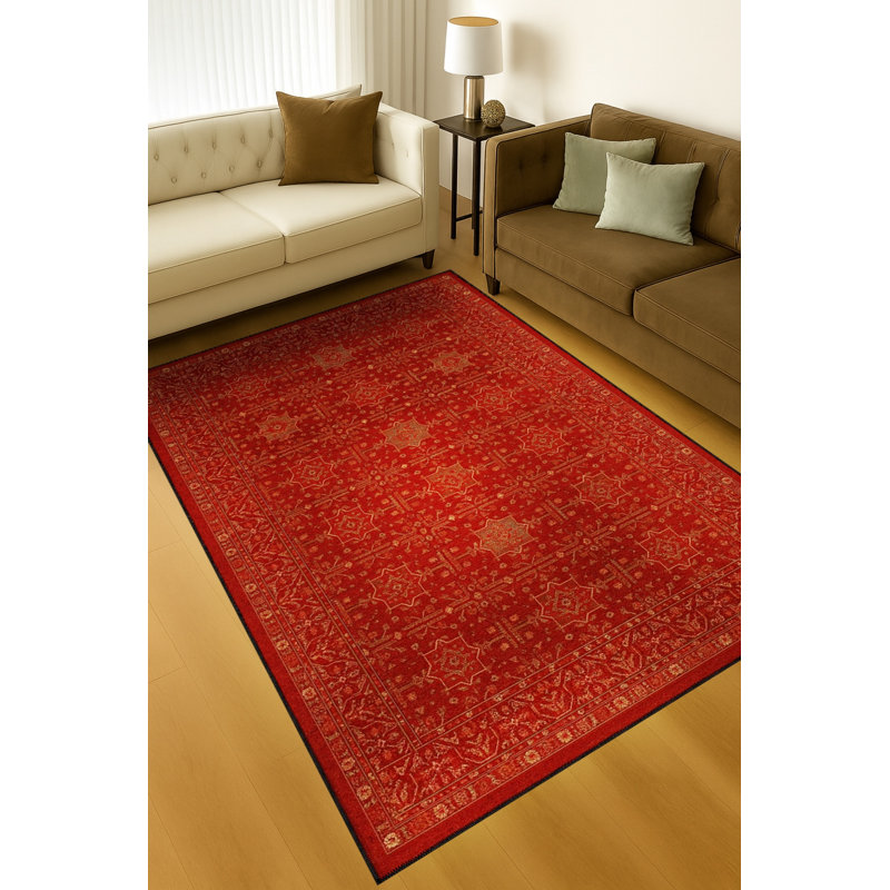Tapis blanc tissé à motif lavable Mosso, 4'11" x 7'7"