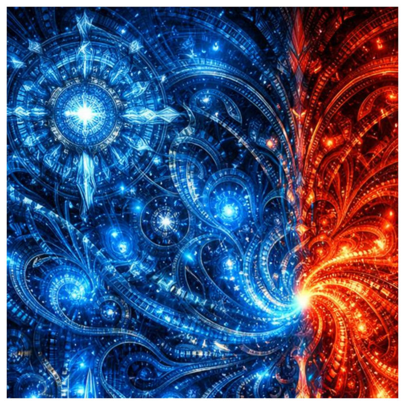 Couvertures bleues et rouges à motif fractal, 50 po L x 60 po H