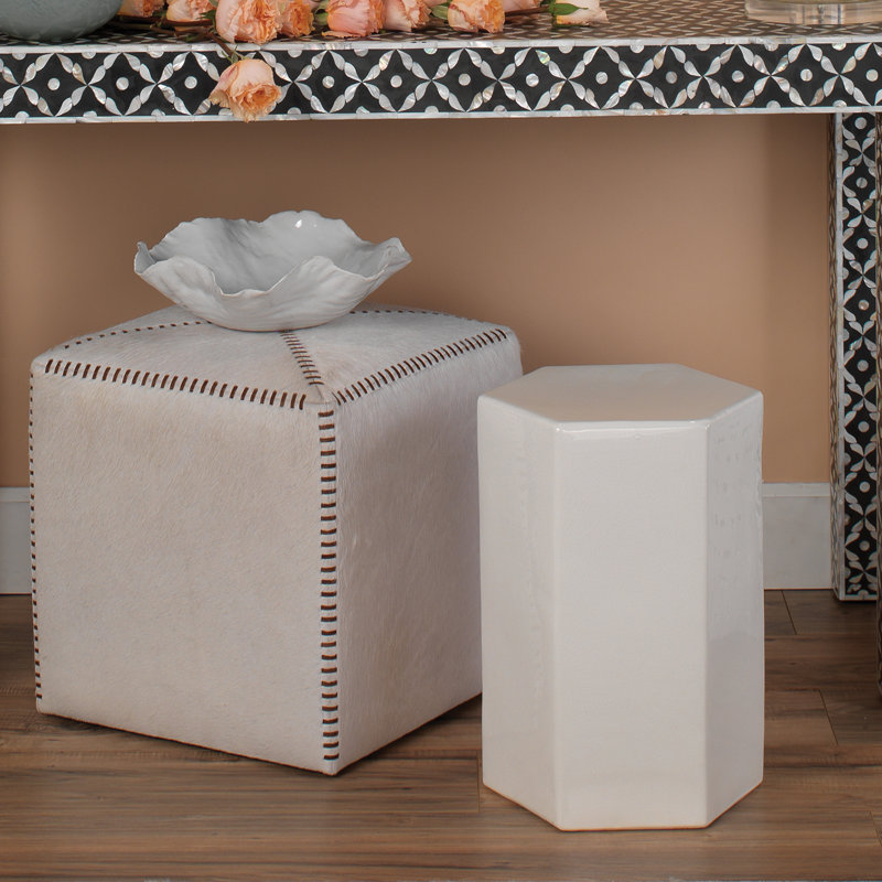 Porto End Table, White