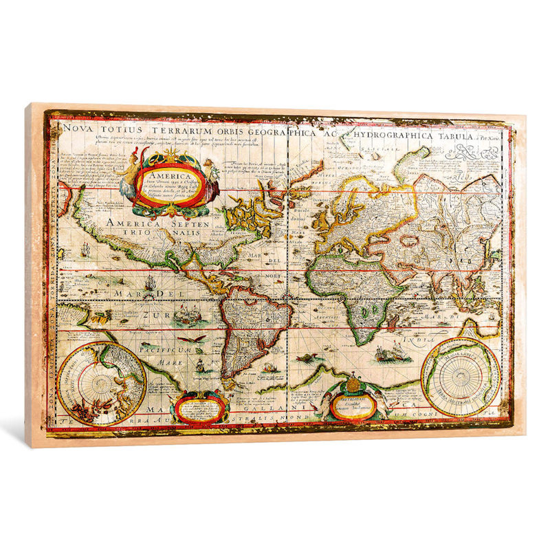 Vintage Map by Diego Tirigall - Wrapped Canvas Print, 152.5 cm H x 101.5 cm W
