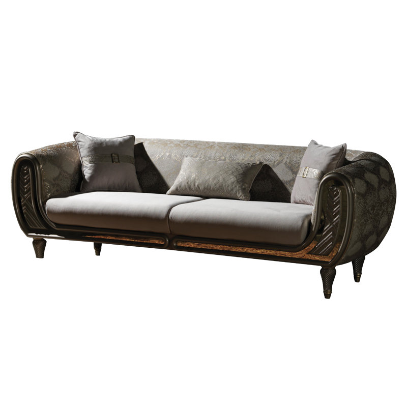 Euen 91'' Velvet Sofa, Cream Velvet