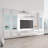 Narberth 120" Modern Floating Wall Mounted Entertainment Center with 16-Color LED Lighting, High Gloss Finish-1467994544