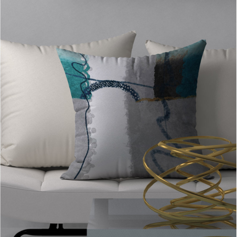 Housse de coussin décorative carrée et insert, 18 po x 18 po