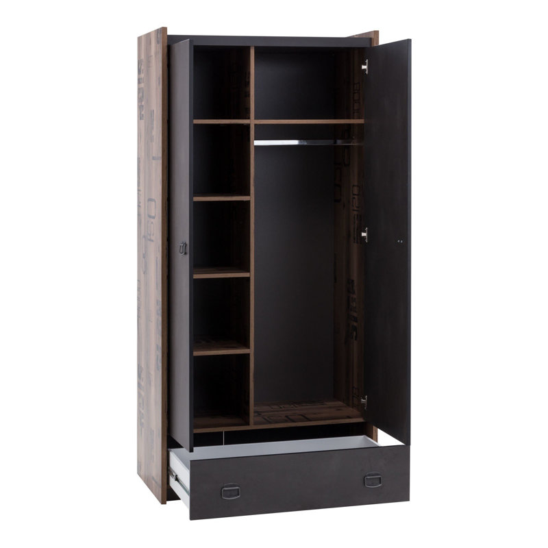 Novak 2 Door Manufactured Wood Wardrobe