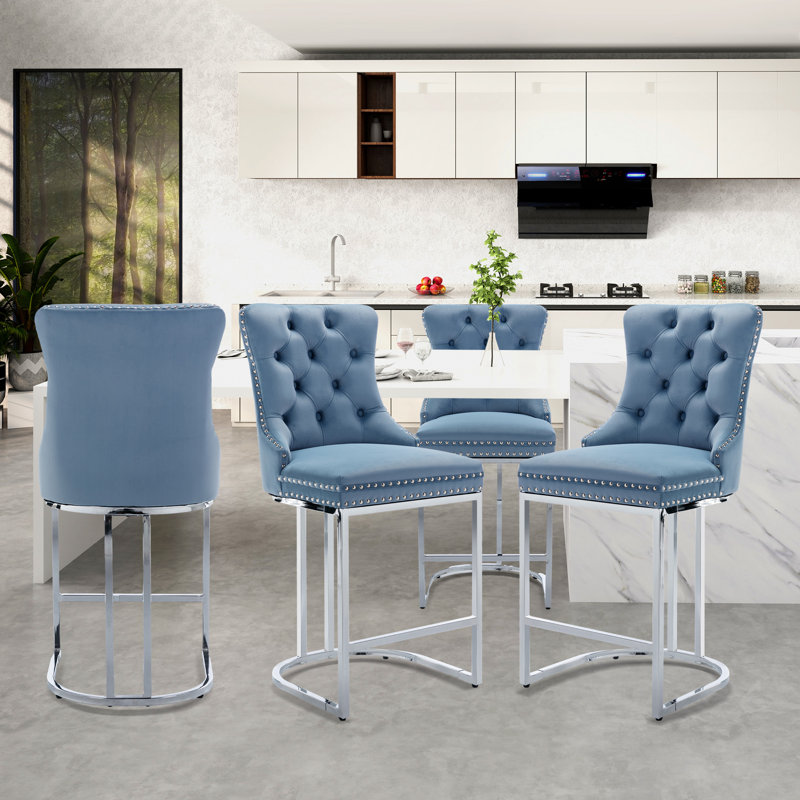 Tabouret de bar 26 po Katrisha, 6, Bleu