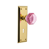 New York Plate with Decorative Keyhole and Waldorf Pink Door Knob