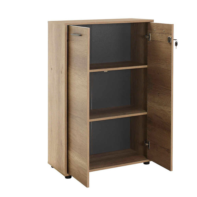 Elegant Oak Bookshelf, 28.3 x 43.3 x 13.4 inches | 100% Melamine Coated Particle Board, Thickness: 0.6 inches | Sturdy Design Perfect for Living Room, Office, or Study | Stylish Solid Brown Finish