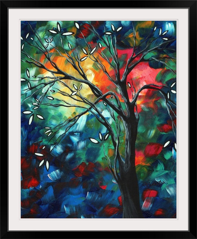«Anjila Spring Blossoms» par Megan Duncanson, impression, H 23 po x l 20 po x P 1 po, Cadre noir