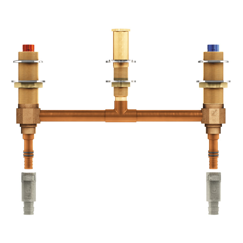 M-Pact Two Handle Roman Tub Valve 10" Centre 0.5" Pex Wirsbo Pex Connection