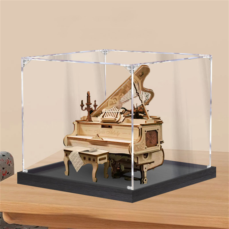 Boîte décorative en plastique, Noir / transparent