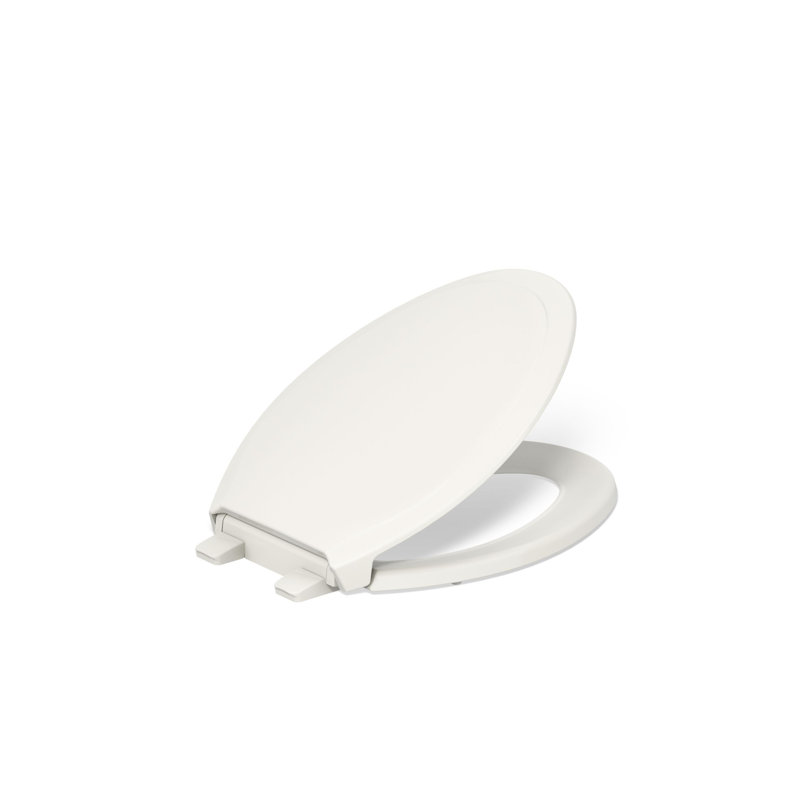 Rutledge Quiet-Close with Grip-Tightelongated Toilet Seat, Biscuit, Ready Latch