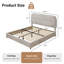 Base de lit plateforme Manfrid, collection Cloud avec revêtement Boucle et tête de lit arrondie, pied de lit épaissi-1061697067-1061697060