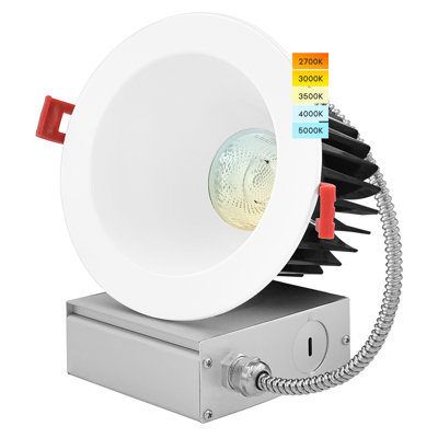 4" Regressed Selectable CCT New Construction LED Canless Recessed Lighting Kit