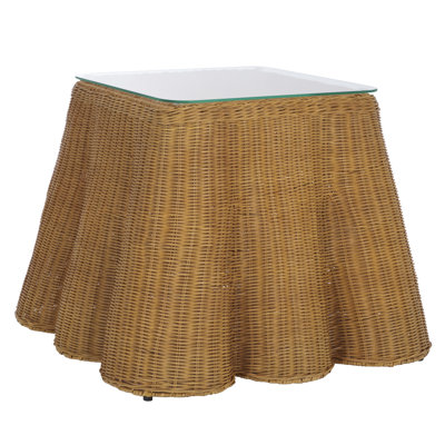 Cledus Square Rattan Accent Table