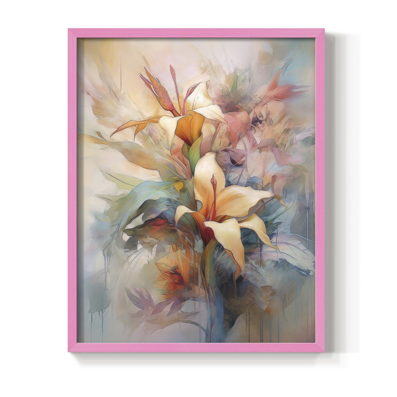 Magic Jungle I, reproduction encadrée - bois massif, H 21 po x l 17 po, Rose