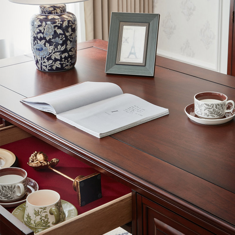 Bureau de salon de style européen exquis, H 30,71 po x l 55,12 po x P 27,56 po