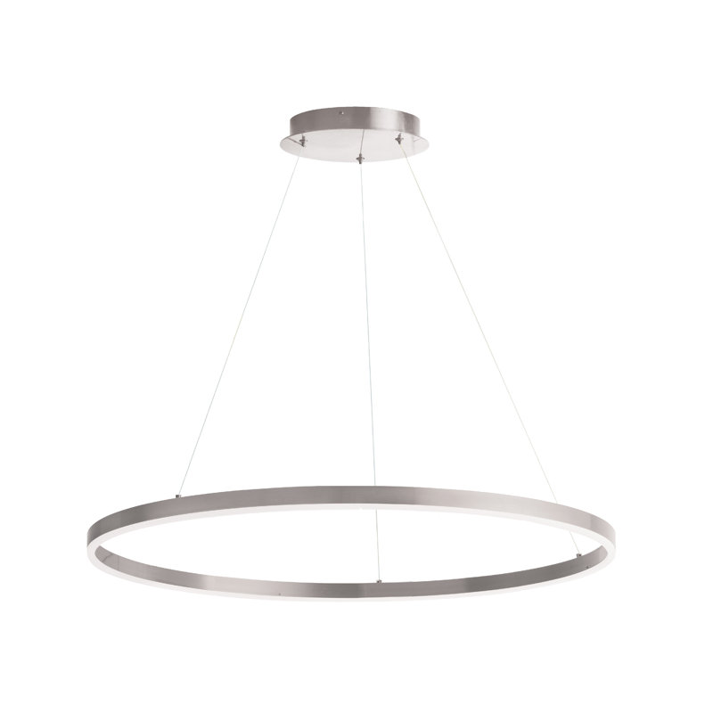 Lustre à DEL avec changement de température de couleur Stamford, Argent argent, H 12 po x l 32 po x P 32 po