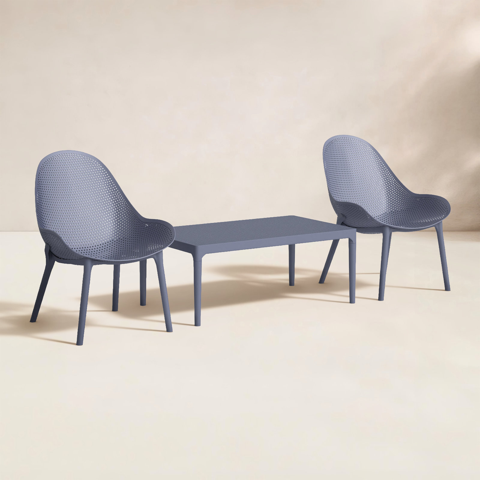 Farrah 2 - Person Patio Conversation Set, Dark Gray