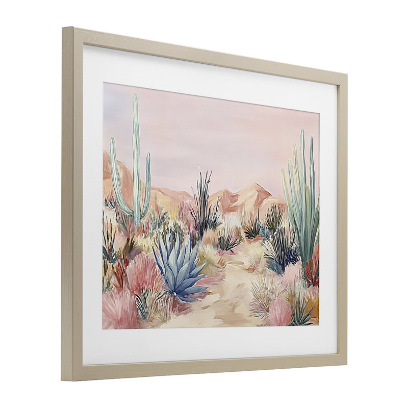 «Pastel Desert Wonderland», reproduction sous verre encadrée, design par Ramona Murdock, H 13 po x l 16 po