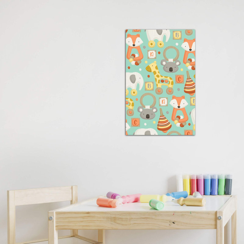 «Playtime» par Dana Saulnier - impression d'art graphique, Toile tendue, Pas de tapis, H 48 po x l 32 po x P 1,5 po