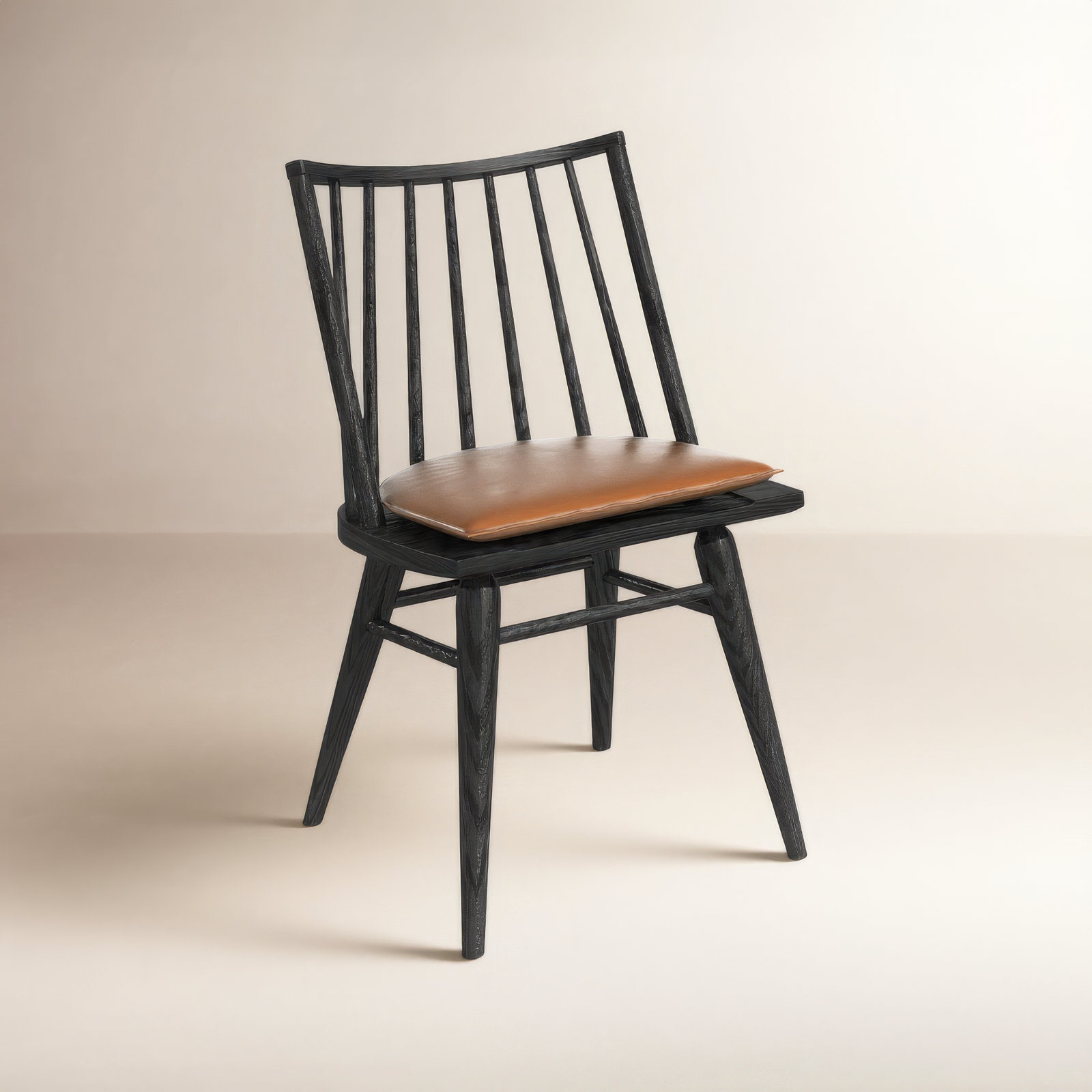 Daltrey Solid Wood Slat Back Side Chair in Black Oak