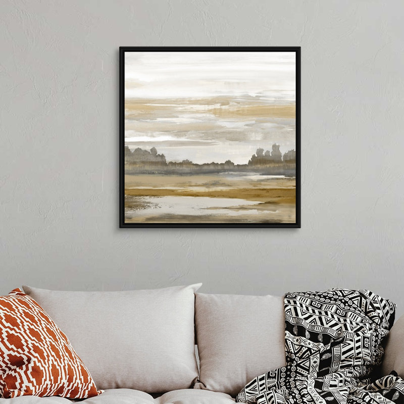 Reproduction d’art sur toile, "Landscape abstract" par David Moore, Cadre noir, H 32 po x l 32 po x P 1,75 po